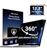 4-Way Laptop Privacy Screen Shield 13.3 Inch, Removable 16:9 Aspect 360° Privacy Filter Screen Pr...