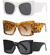 NLEYANB Oversized Big Square Y2K Cat Eyes Designer Trend Fashion Summer Party Sunglasses for Unis...