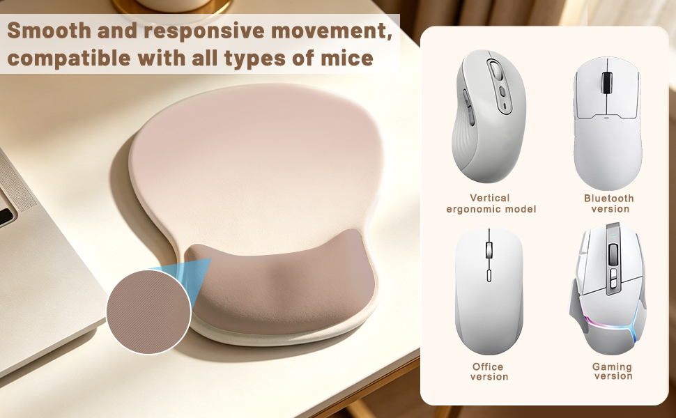 Smooth and responsive movement,compatible with all types of mice