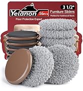 Furniture Sliders - 8 pcs 3 1/2” Round Furniture Sliders for Carpet and 8 Hardwood Socks - Heavy ...