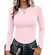 Zeagoo Women Long Sleeve Shirts Slim Fit Going Out Tops Crewneck Basic Tee | Stretchy Fitted Tops...
