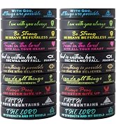 IDREAMBAND Bible Verse Bracelets - 20 Pcs Silicone Bulk Jesus Wristbands - Cute Christian Colored...