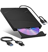 Wbacon External Blu-ray Drive, External Blueray/DVD Drive for PC External Bluray Burner with Exte...