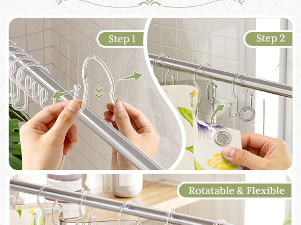 Double Shower Curtain Hooks Double Hook Shower Curtain Hooks