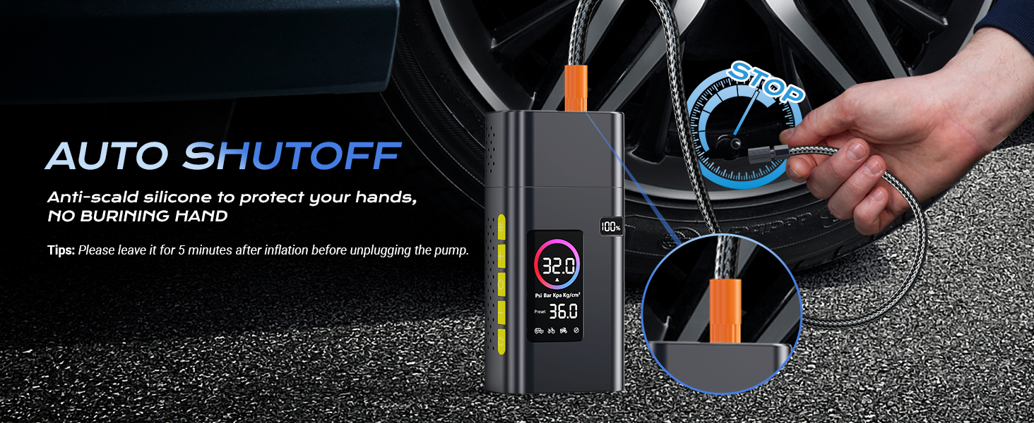 tire inflator portable air compressor cordless compact rechargeable pump for car tires 110v