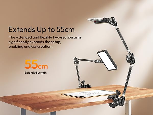 ULANZI 22&amp;#39;&amp;#39; CO78 Magic Arm Clamp, Camera Mount Articulating Friction Arm w Super Clamp
