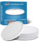 TITISLUMP LED Flush Mount Ceiling Light Fixture, 15.8 Inch, 32W, 3000K/4000K/5000K Color Selectab...
