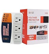 BXST Three Outlet Plug in Voltage Protector for Home Protects Against High and Low Voltage Surge ...