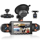 360 Degree View 4 Channel Dash Cam Front and Rear Inside Left Right, Dash Camera for Cars, Built-...