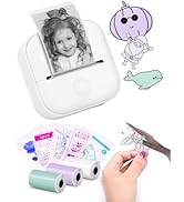 Memoking Sticker Printer - Mini Printer T02 Print pod Mini Inkless Label Makers Thermal Sticker M...