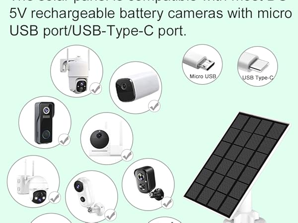 Solar panel for battery security camera.