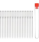18Pcs Red Large Eye Stitching Needles 2.05Inch Sewing Needles Stainless Steel Leather Needle Embr...
