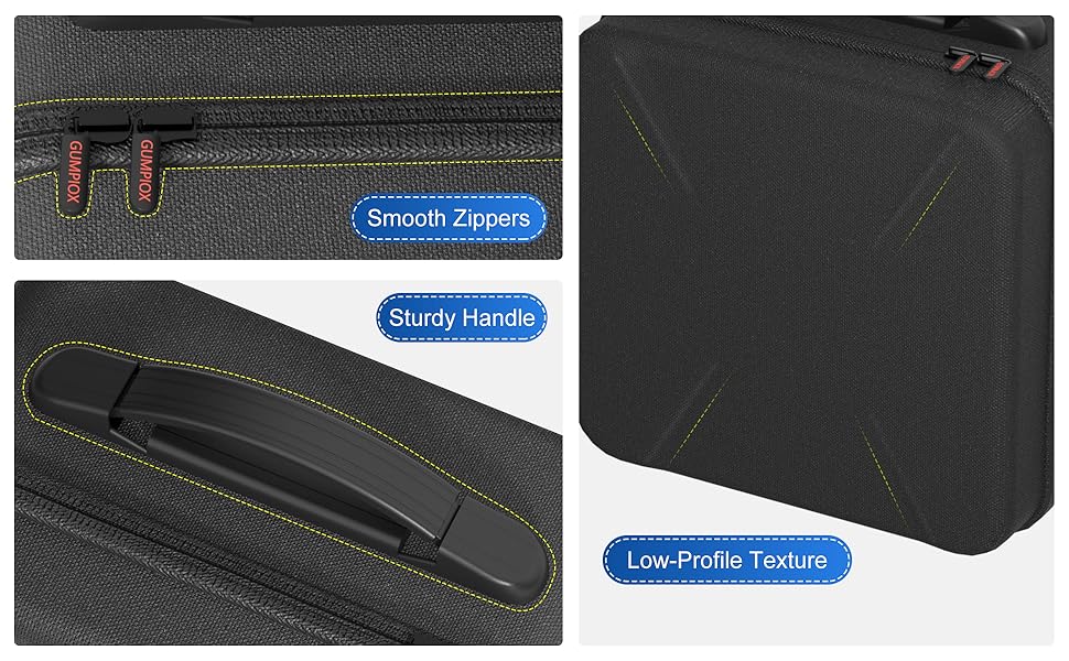 Smooth Zippers, Sturdy Handle, Low-Profile Texture