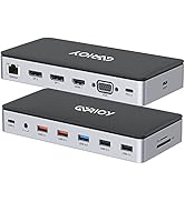 USB C Laptop Docking Station, 15 in 1 Triple Display Multiport Adapter 3 Monitors Dock with Dual ...