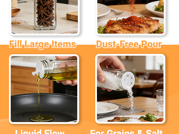 Square 4 oz spice jars 6pcs