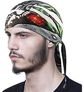 Sweat Wicking Skull Cap Beanie Quick Dry Breathable Stretch Adjustable Bandana Head Sun Hat for M...
