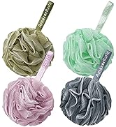 AmazerBath Bath Shower Loofah Sponge Exfoliating Body Scrubber 75g/PCS Pouf Bath Sponges- Set of ...