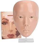 5D Makeup Practice Face Board with Stand, Reusable Makeup Mannequin Head, Makeup Practice Face fo...