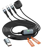 4-in-2 Multi Charging Cable for iWatch Charger 10FT, Travel USB-C 100W Fast Charger Cord with Dua...