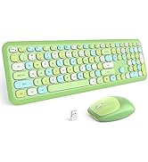 MOFII Wireless Keyboard and Mouse Combo, Colorful Full Size Keyboard with Number Pad, Silent Cute...