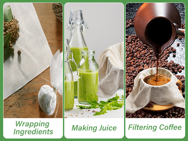 wrapping ingredients, making juice, filter coffee