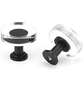 LONTAN 10 Pack Black Knobs Crystal for Dresser Drawers Matte Black Glass Cabinet Knobs for Kitche...
