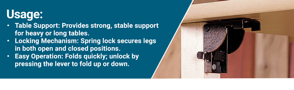 Secure Table Legs Folding Brackets