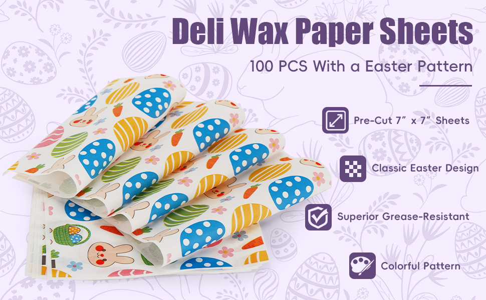 Wax Paper Sheets with Easter Theme