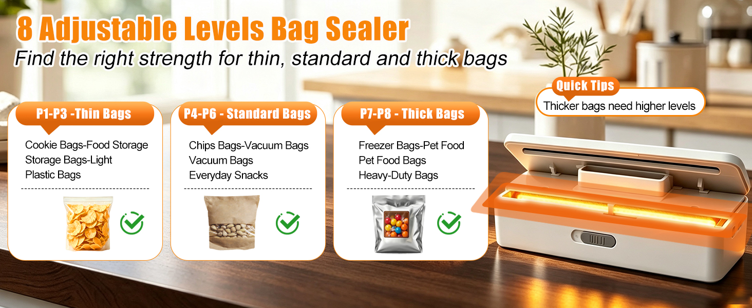 8 Adjustable Levels Bag Sealer