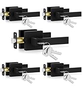 Estmoon 5 Pack Front Door Locks, Matte Black Keyed Alike Door Lock with Key, Heavy Duty Entrance ...