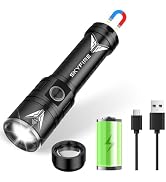 SKYFIRE Rechargeable Flashlight with Ignition Lens &amp;Magnetic Base,EDC Tactical Flashlights High L...