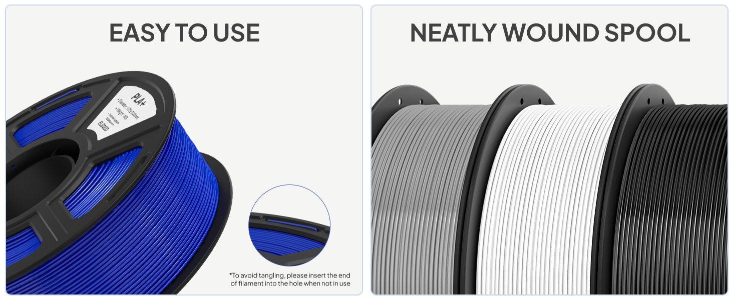 neatly wound spool, no clogging