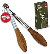 Walnut Wooden Tongs for Cooking - Premium Kitchen Set and Kitchen Utensils Tool, Heat-Resistant a...
