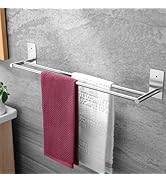 Taozun 24-Inch Bathroom Towel Bar Self Adhesive Double Towel Rack SUS304 Stainless Steel Towel Ho...