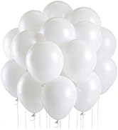 LOLStar Balloons Decorations,100 Pcs White Balloons 12 inch Latex Round Balloon Bulk for Arch Kit...