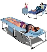 ABORON 4-in-1 Lounge Chair with Face &amp; Arm Holes for Tanning, 440LB Heavy-Duty Folding Recliner w...