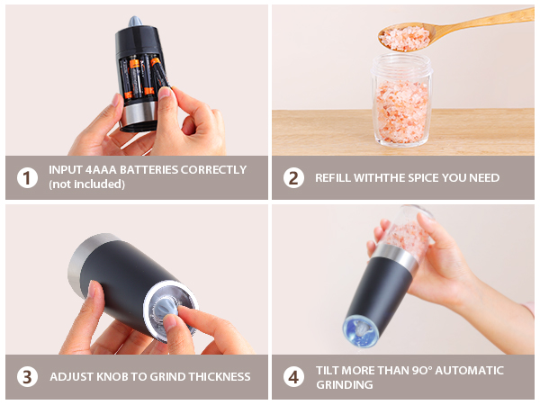 salt and pepper shakers cute automatic pepper grinder