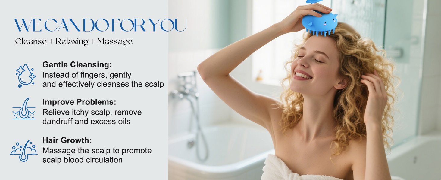 Scalp Massager Hair Growth Shampoo Brush, Scalp Scrubber Shower Scalp Brush Head Scalp Exfoliatorr