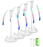 Edvision 4PCS Food Fan for Table, 2000mAh Rechargeable Portable Tabletop Fans with Holographic Bl...