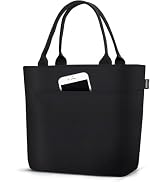 Aosbos Lunch Tote Bag, Insulated Lunch Box for Women, Leakproof Lunch Cooler Purse for Work, Black