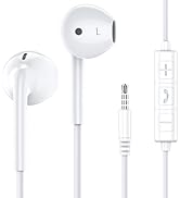 MOSWAG Wired Earbuds with Microphone, 3.5mm Jack in Ear Headphones with Microphone Suitable for S...