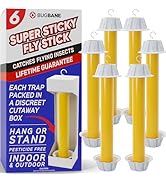 Fly Stick Sticky Fly Traps for Indoors Outdoor 6pk. Non-Toxic Super Sticky Hanging Flies Catcher ...