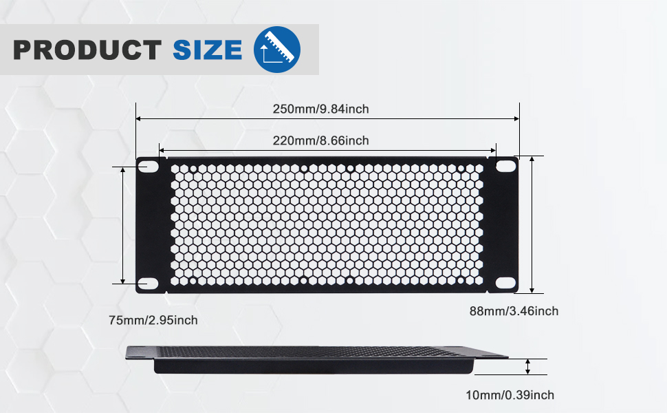 10 inch 2U vented blank panel