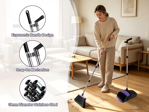 Long Handle with Broom and Dustpan
