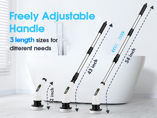 electric tub scrubber with long handle shower cleaner brush power scrubbers for cleaning bathroom