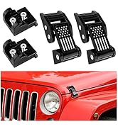 2PCS Aluminum Hood Latch Lock Compatible with Jeep Wrangler JK JKU 2007-2018,Cool American Flag H...
