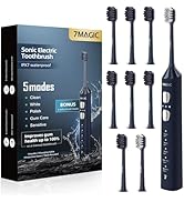 7MAGIC Sonic Electric Toothbrush for Adults and Kids - Up to 180 Days Runtime, 48000 VPM Powered ...