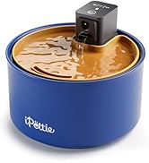 iPettie Ceramic Cat Water Fountain, 3.5L/118oz Cordless Pet Water Dispenser with 3 Water Modes, U...