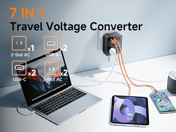 220v to 110v voltage converter for us to europe travel plug adapter power converter adapter combo 