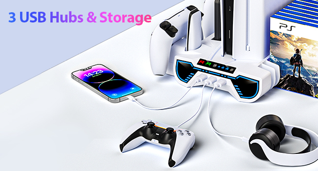 ps5 cooling station and controller charging station